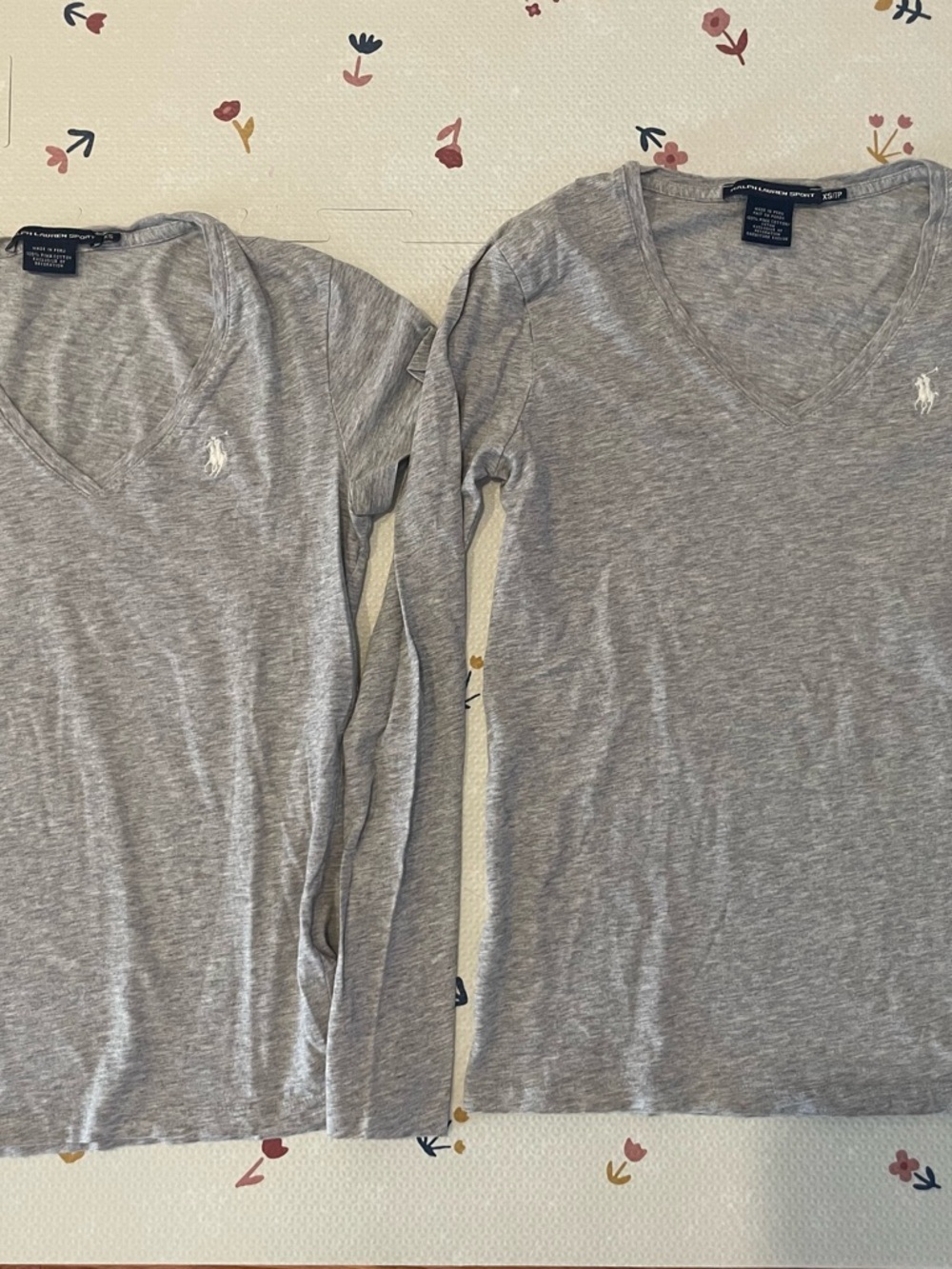 Ralph Lauren bundle XS - Heather Gray V-Neck 1 Short Sleeve and 1 Long Sleeve
